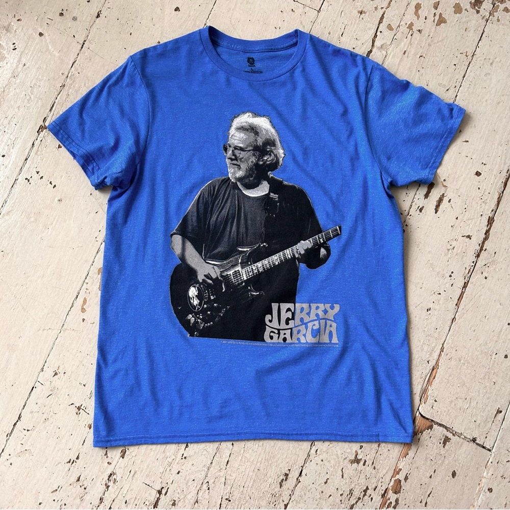 Jerry Garcia Blue Graphic Tee T Shirt